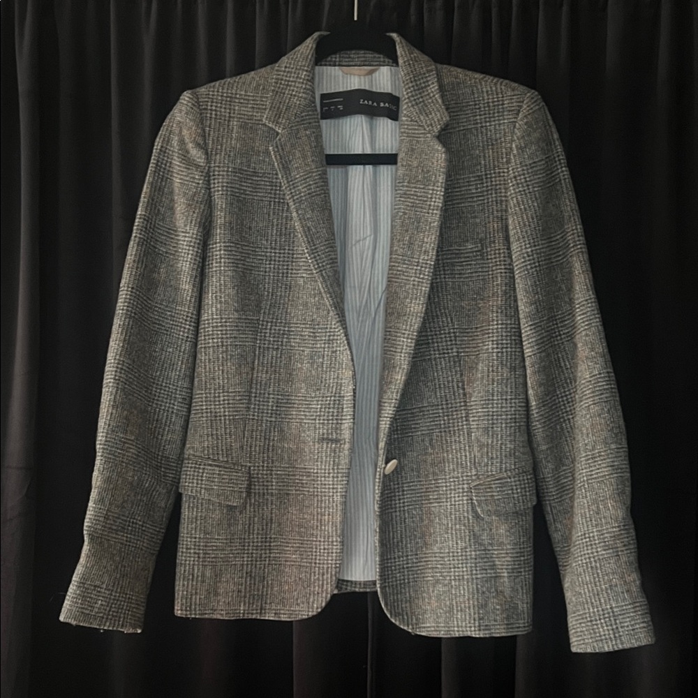 Zara Gray Tweed Women's Blazer